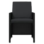 vidaXL Ensemble à dîner de jardin coussins 15 Pièces Résine tressée Noir