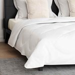 vidaXL Couette avec oreiller 3 Pièces Blanc Microfibre