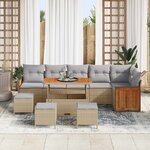 vidaXL Ensemble de canapé de jardin 10 Pièces Beige et Gris clair