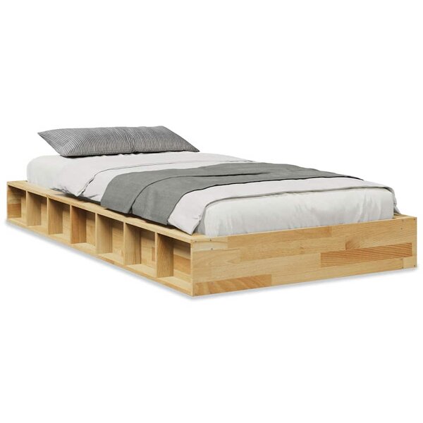 vidaXL Cadre de lit sans matelas 90x190 cm bois massif de chêne