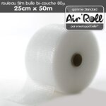 1 rouleau de film bulle d'air largeur 25 cm x longueur 50 mètres - gamme air'roll standard