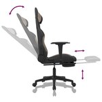 vidaXL Chaise de jeu de massage avec repose-pied Noir et taupe Tissu