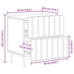 vidaXL Cabinet de chevet avec tiroir 2 Pièces Noir 43 x 34 5 x 49 5 cm