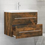 vidaXL Armoire de lavabo Chêne fumé 60x38 5x48 cm Bois d'ingénierie