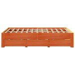 vidaXL Cadre de lit sans matelas avec tiroirs 135x190 cm bois de pin