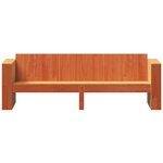 vidaXL Canapé de jardin 3 places cire marron bois de pin massif