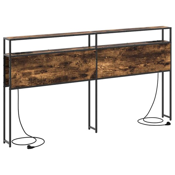 vidaXL Tête de lit de rangement Chêne fumé 180 cm Bois d'ingénierie