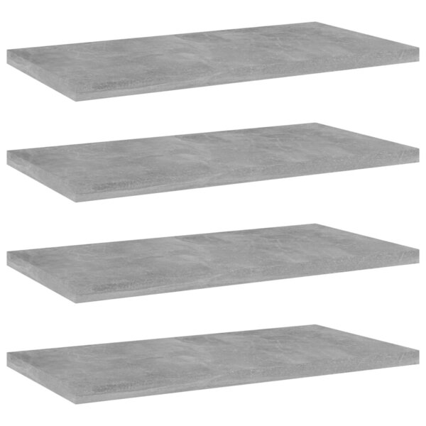 vidaXL Panneaux de bibliothèque 4 Pièces gris béton bois d’ingénierie
