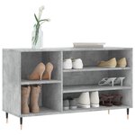 vidaXL Armoire à chaussures Gris béton 102x36x60 cm Bois d'ingénierie
