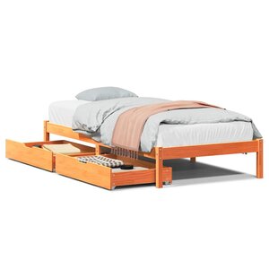 vidaXL Cadre de lit sans matelas cire marron 90x200 cm bois pin massif