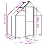 vidaXL Serre avec cadre de base anthracite 169x114x195 cm aluminium