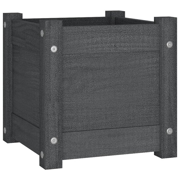 vidaXL Jardinière d'extérieur Gris 31x31x31 cm Bois de pin massif