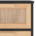vidaXL Buffet Noir 40x30x90 cm Bois de pin massif et rotin naturel
