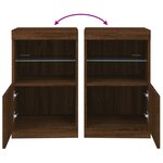 vidaXL Buffet avec lumières LED chêne marron 41x37x67 cm