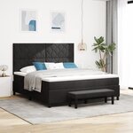 vidaXL Lit box spring avec matelas et banc Noir 180x200 cm Velours