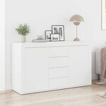 vidaXL Buffet avec tiroir Blanc 120 x 36 x 69 cm Bois d'ingénierie