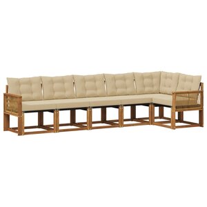 vidaXL Ensemble de canapés d'extérieur 6 pc Naturel et Beige