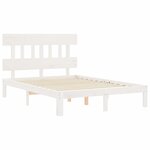 vidaXL Cadre de lit avec tête de lit blanc 140x200 cm bois massif