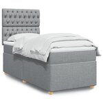 vidaXL Sommier à lattes de lit et matelas Gris clair 90x190 cm Tissu