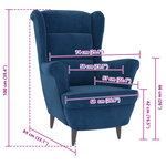 vidaXL Fauteuil bleu velours