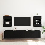 Meuble TV LED vidaXL 2 Pièces Chêne Noir 40x30x60 5 cm Bois d'ingénierie
