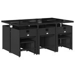 vidaXL Ensemble à manger de jardin 11 Pièces coussins noir résine tressée