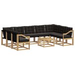 vidaXL Ensemble de canapés d'extérieur 10 Pièces Blanc et noir