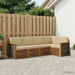 vidaXL Ensemble de canapé d'angle avec coussin 6 Pièces Naturel