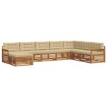 vidaXL Ensemble de canapés d'extérieur 8 pc Naturel et Beige