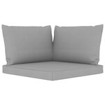 Vidaxl salon de jardin 5 pièces avec coussins gris