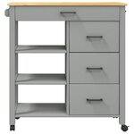 vidaXL Chariot de cuisine MONZA 84x40x90 cm bois massif de pin