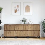 vidaXL Buffets 3 Pièces chêne artisanal 180 x 35 x 70 cm