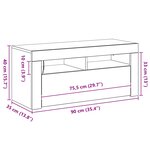 vidaXL Meuble TV Chêne noir 90 x 35 x 40 cm Bois d'ingénierie