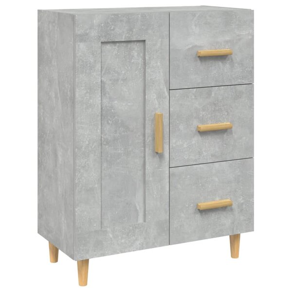 vidaXL Buffet Gris béton 69 5x34x90 cm Bois d'ingénierie