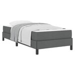 vidaXL Lit à ressorts avec matelas Gris foncé 90 x 190 cm tissu