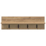 vidaXL Porte-manteau mural chêne artisanal 60 x 10.5 x 18 cm