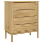 vidaXL Commode FLORO cire marron bois de pin massif