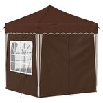 vidaXL Tente de fête pop-up 195 x 195 x 245 cm Marron Tissu Oxford