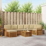 vidaXL Ensemble de canapés d'extérieur 8 Pièces Naturel et Beige