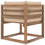 vidaXL Canapé d'angle palette de jardin avec coussins beige