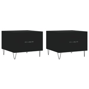 vidaXL Tables basses 2 Pièces noir 50x50x40 cm bois d'ingénierie