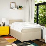 vidaXL Sommier à lattes de lit avec matelas Crème 120x200 cm Tissu