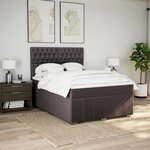 vidaXL Sommier à lattes de lit avec matelas Marron foncé 160x200 cm