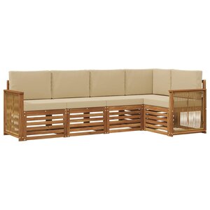 vidaXL Ensemble de canapés d'extérieur 4 pc Naturel