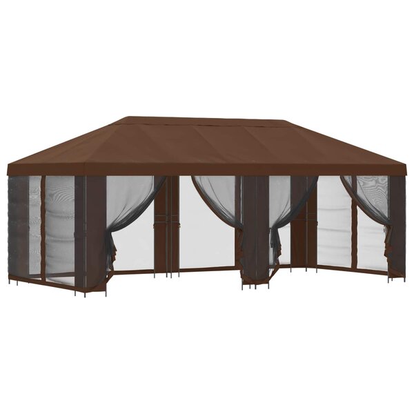 vidaXL Abri de jardin avec parois 6 x 3 m Marron Polyester et Acier