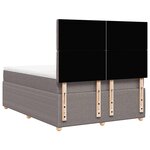vidaXL Sommier à lattes de lit avec matelas Taupe 160x200 cm Tissu