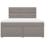 vidaXL Sommier à lattes de lit avec matelas Taupe 180x200 cm Tissu