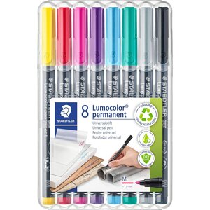 Marqueur permanent 317M Lumocolor étui de 8 STAEDTLER