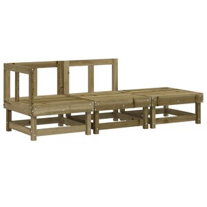 vidaXL Salon de jardin 3 Pièces bois de pin imprégné