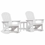 vidaXL Ensemble de salon de jardin 3 Pièces Blanc HDPE